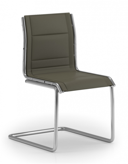 Poltrona visitatore a slitta - senza braccioli - sedile e schienale imbottito e rivestimento ignifugo - Certificata CAM