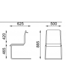 Poltrona visitatore a slitta - senza braccioli - sedile e schienale imbottito e rivestimento ignifugo - Certificata CAM