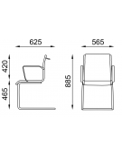 Poltrona visitatore a slitta con braccioli - sedile e schienale imbottito e rivestimento ignifugo - Certificata CAM