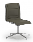 Poltrona visitatore girevole su base 4 razze - sedile e schienale imbottito e rivestimento ignifugo - CAM