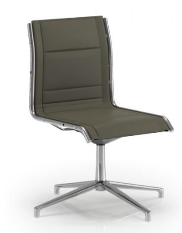 Poltrona visitatore girevole su base 4 razze - sedile e schienale imbottito e rivestimento ignifugo - CAM