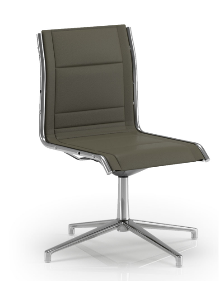 Poltrona visitatore girevole su base 4 razze - sedile e schienale imbottito e rivestimento ignifugo - CAM