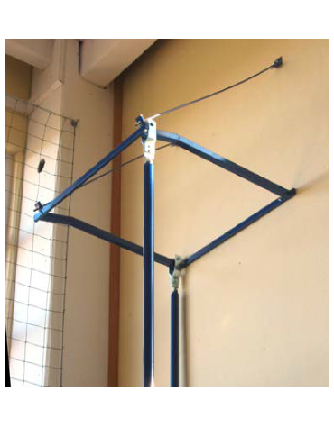 Sistema di sospensione e accostamento a parete per attrezzi da arrampicata - Soluzione 3 attacchi