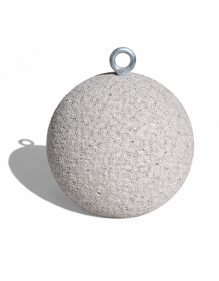 Dissuasore traffico stradale Sferico tondo in cemento - diametro cm 50 - Colore bianco sabbiato - Conforme ai CAM