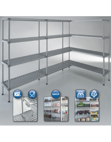 Scaffale in alluminio per cella frigorifera o magazzino cm 100x50x200h
