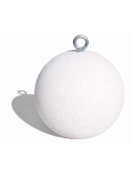 Dissuasore traffico stradale Sferico tondo in cemento - cm Ø36x36h - colore Bianco pietra - Conforme ai CAM