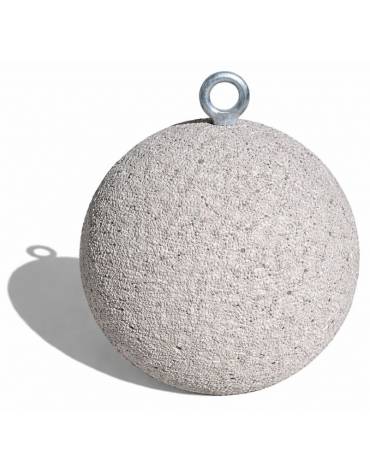 Dissuasore traffico stradale Sferico tondo in cemento - cm Ø36x36h - colore Bianco sabbiato - Conforme ai CAM