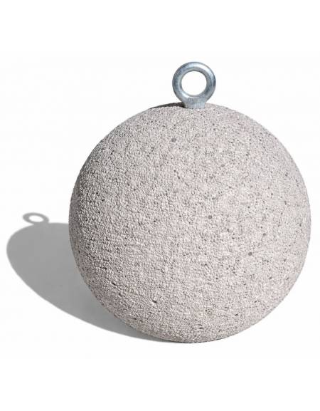 Dissuasore traffico stradale Sferico tondo in cemento - cm Ø36x36h - colore Bianco sabbiato - Conforme ai CAM