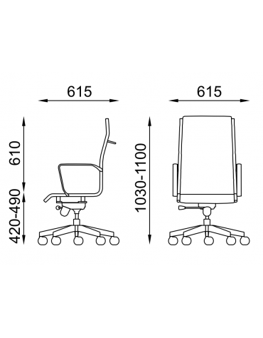 Poltrona direzionale con braccioli - imbottitura separata e rivestimento ignifugo - Gas oscillante fulcro avanzato - CAM