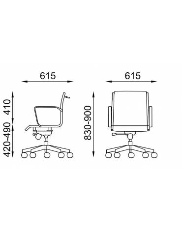 Poltrona semidirezionale con braccioli - imbottitura separata e rivestimento ignifugo - Gas oscillante fulcro avanzato - CAM