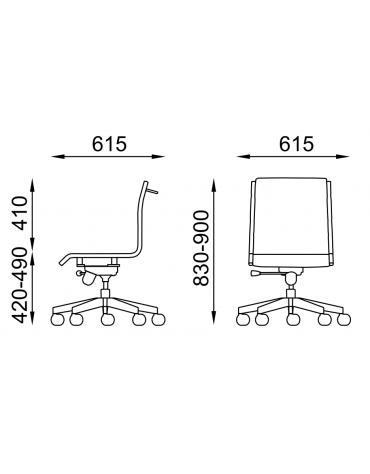 Poltrona visitatore girevole - imbottitura separata e rivestimento ignifugo - Meccanismo a gas oscillante - CAM