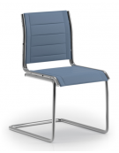 Poltrona visitatore a slitta, struttura in alluminio - imbottitura separata e rivestimento ignifugo -  CAM