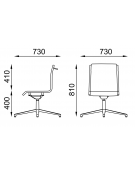 Poltrona visitatore girevole su base 4 razze - senza braccioli - imbottitura separata e rivestimento ignifugo -  CAM