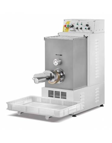 Macchina per pasta fresca da 23 Kg. orari - Con manicotto raffreddato ad acqua, coltello elettronico e ventilatore