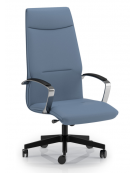 Poltrona direzionale con braccioli - rivestimento in Ecopelle o Poliestere ignifugo - Meccanismo a gas oscillante - CAM