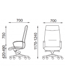 Poltrona direzionale con braccioli - rivestimento in Ecopelle o Poliestere ignifugo - Gas oscillante fulcro avanzato - CAM