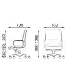 Poltrona semidirezionale con braccioli - rivestimento in Ecopelle o Poliestere ignifugo - Meccanismo a gas oscillante - CAM
