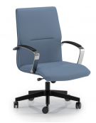 Poltrona semidirezionale con braccioli - rivestimento in Ecopelle o Poliestere ignifugo - Meccanismo a gas oscillante - CAM