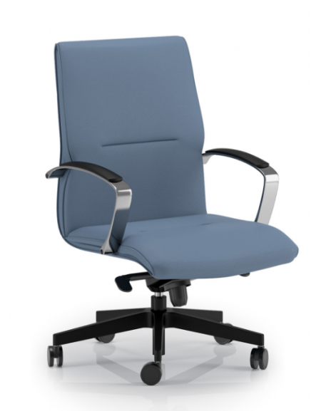 Poltrona direzionale con braccioli - rivestimento in Ecopelle o Poliestere ignifugo - Gas oscillante fulcro avanzato - CAM