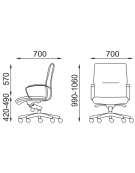 Poltrona direzionale con braccioli - rivestimento in Ecopelle o Poliestere ignifugo - Gas oscillante fulcro avanzato - CAM