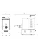 Macchina per pasta fresca da 28 Kg. orari - Con manicotto raffreddato ad H2O, coltello elettronico e ventilatore