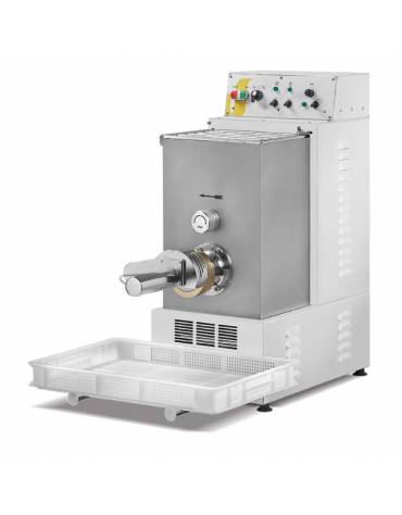 Macchina per pasta fresca da 28 Kg. orari - Con manicotto raffreddato ad H2O, coltello elettronico e ventilatore