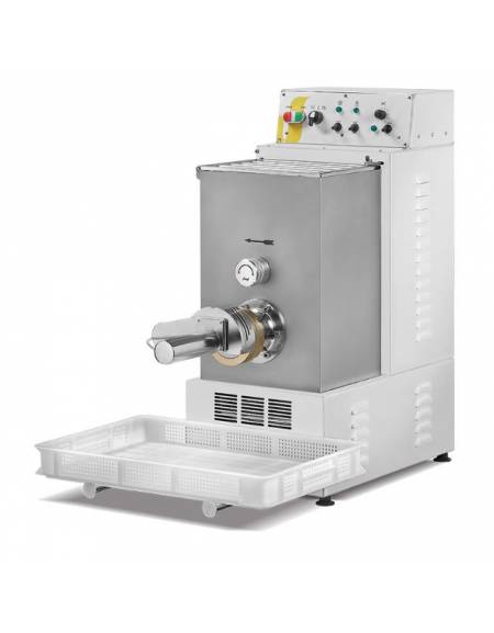 Macchina per pasta fresca da 28 Kg. orari - Con manicotto raffreddato ad H2O, coltello elettronico e ventilatore