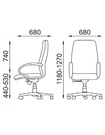 Poltrona direzionale con braccioli - rivestimento in Ecopelle o Poliestere ignifugo - Meccanismo a gas oscillante - CAM