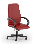 Poltrona direzionale con braccioli - rivestimento in Ecopelle o Poliestere ignifugo - Meccanismo a gas oscillante - CAM