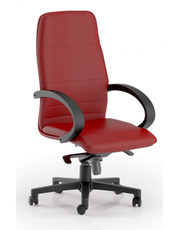 Poltrona direzionale con braccioli - rivestimento Ecopelle o Poliestere ignifugo - Gas oscillante con fulcro avanzato 