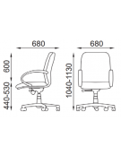 Poltrona semidirezionale con braccioli - rivestimento in Ecopelle o Poliestere ignifugo - Meccanismo a gas oscillante - CAM