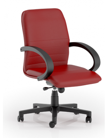 Poltrona semidirezionale con braccioli - rivestimento in Ecopelle o Poliestere ignifugo - Meccanismo a gas oscillante - CAM