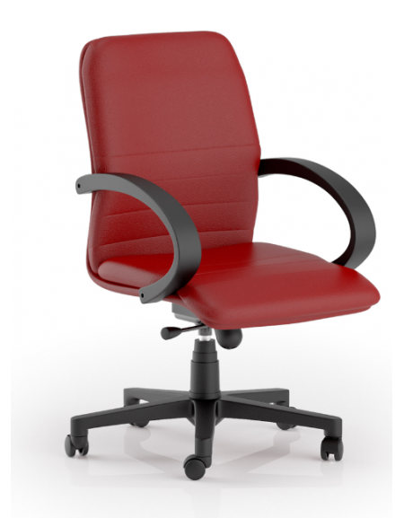 Poltrona semidirezionale con braccioli - rivestimento in Ecopelle o Poliestere ignifugo - Meccanismo a gas oscillante - CAM