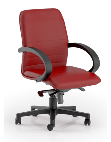 Poltrona semidirezionale con braccioli - rivestimento Ecopelle o Poliestere ignifugo - Gas oscillante con fulcro avanzato