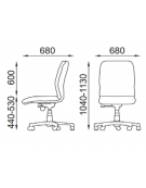 Poltrona visitatore girevole senza braccioli - rivestimento in Ecopelle o Poliestere ignifugo - Piastra a gas - CAM