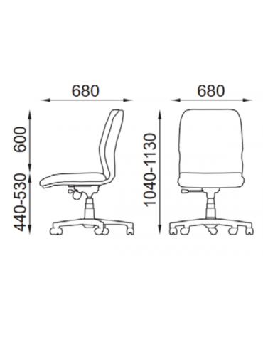 Poltrona visitatore girevole senza braccioli - rivestimento in Ecopelle o Poliestere ignifugo - Piastra a gas - CAM