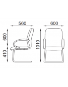Poltrona visitatore a slitta con telaio nero e braccioli - rivestimento in Ecopelle o Poliestere ignifugo - CAM