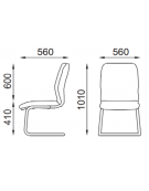 Poltrona visitatore a slitta con telaio cromato, senza braccioli - rivestimento in Ecopelle o Poliestere ignifugo - CAM