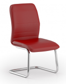 Poltrona visitatore a slitta con telaio cromato, senza braccioli - rivestimento in Ecopelle o Poliestere ignifugo - CAM