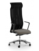 Sedia schienale super alto con braccioli in nylon nero - rivestimento ignifugo - Movimento sincronizzato con traslatore