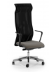 Sedia schienale super alto con braccioli in nylon nero - rivestimento ignifugo - Movimento sincronizzato con traslatore