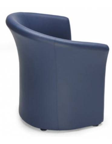 Poltrona attesa con struttura in legno massello e piedini - Rivestimento e colore a scelta - cm 70x50x76h