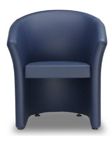 Poltrona attesa con struttura in legno massello e piedini - Rivestimento e colore a scelta - cm 70x50x76h