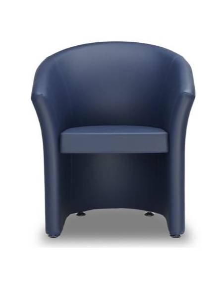 Poltrona attesa con struttura in legno massello e piedini - Rivestimento e colore a scelta - cm 70x50x76h