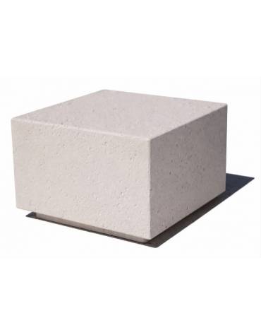 Dissuasore traffico stradale Quadrato in cemento calcestruzzo - colore Bianco pietra - cm 60x60x45h - Conforme ai CAM