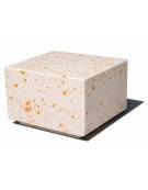 Dissuasore traffico stradale Quadrato in cemento calcestruzzo - colore Bianco travertino - cm 60x60x45h - Conforme ai CAM