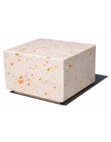 Dissuasore traffico stradale Quadrato in cemento calcestruzzo - colore Bianco travertino - cm 60x60x45h - Conforme ai CAM