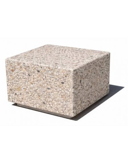 Dissuasore traffico stradale quadrato in cemento calcestruzzo - colore Grigio sabbiato - cm 60x60x45h - Conforme ai CAM