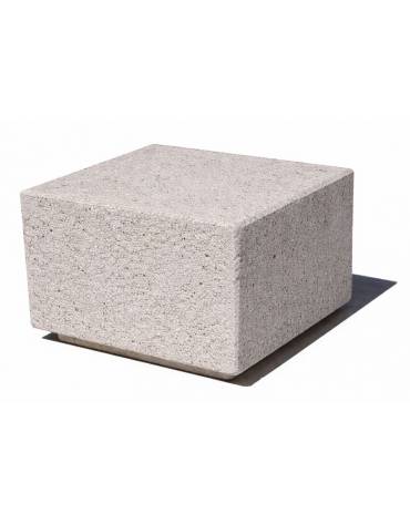 Dissuasore traffico stradale quadrato in cemento calcestruzzo - colore Bianco sabbiato - cm 60x60x45h - Conforme ai CAM