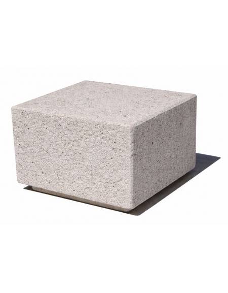 Dissuasore traffico stradale quadrato in cemento calcestruzzo - colore Bianco sabbiato - cm 60x60x45h - Conforme ai CAM